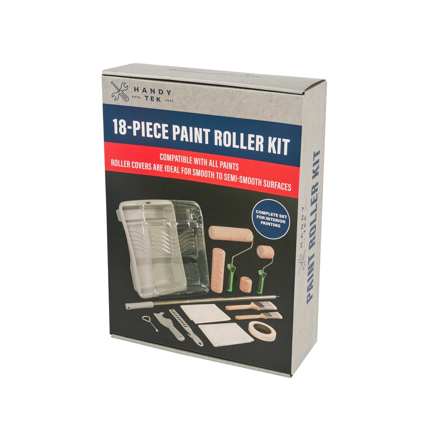 Handy Tek Paint Roller Kit - 18-Piece - 17 3/4" x 13" x 3 1/4" - 6 count box
