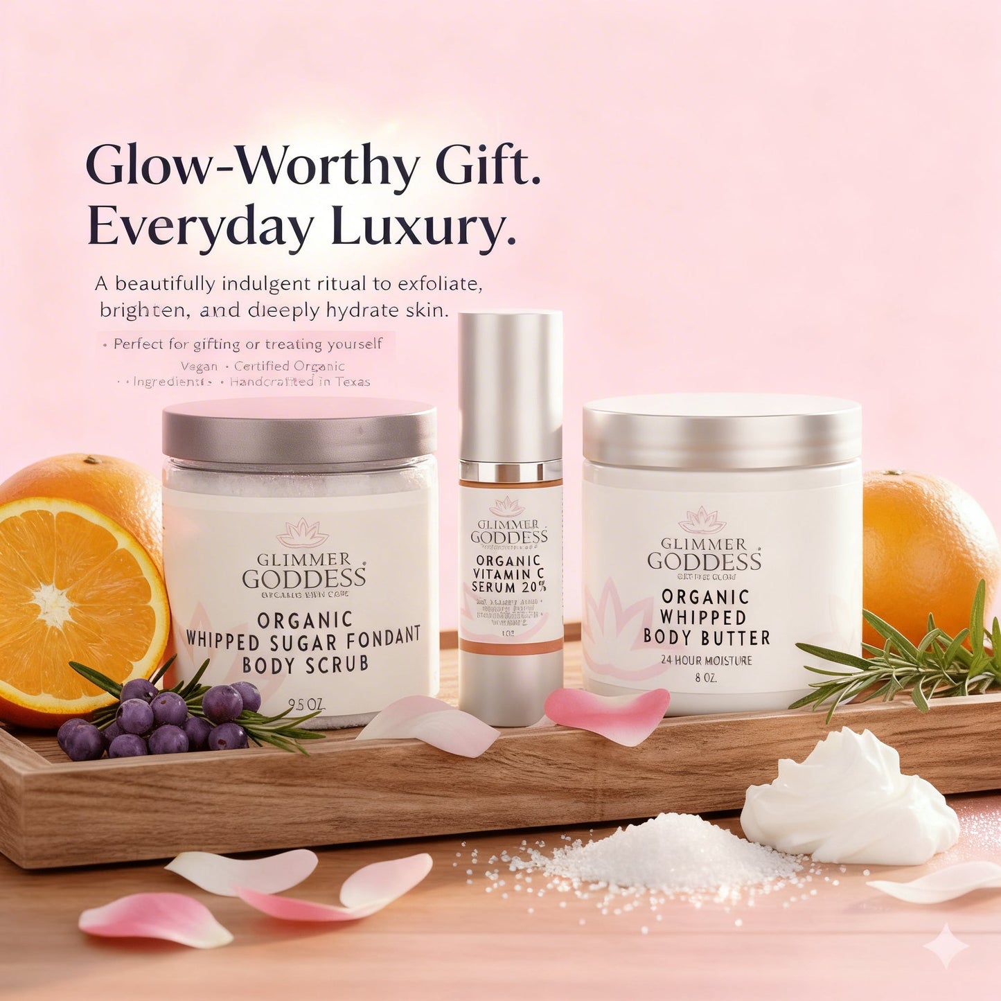 Radiance Glow Organic Skincare Gift Set – Exfoliate, Brighten & Hydrate Naturally