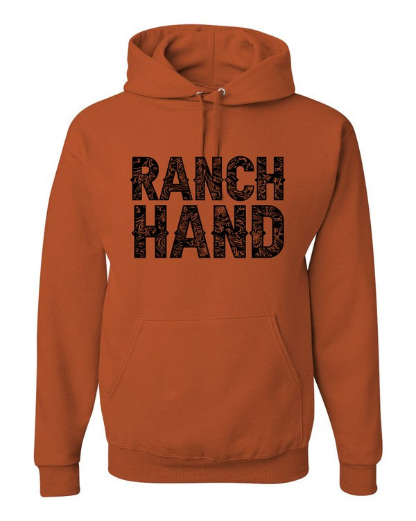 Ranch Hand Graphic Hoodie Sweatshirt | Western Country Pullover Hoodie organge hoodie