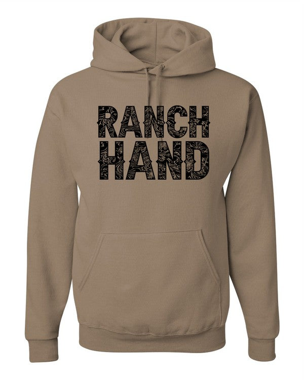 Ranch Hand Graphic Hoodie Sweatshirt | Western Country Pullover Hoodie light brown hoodie