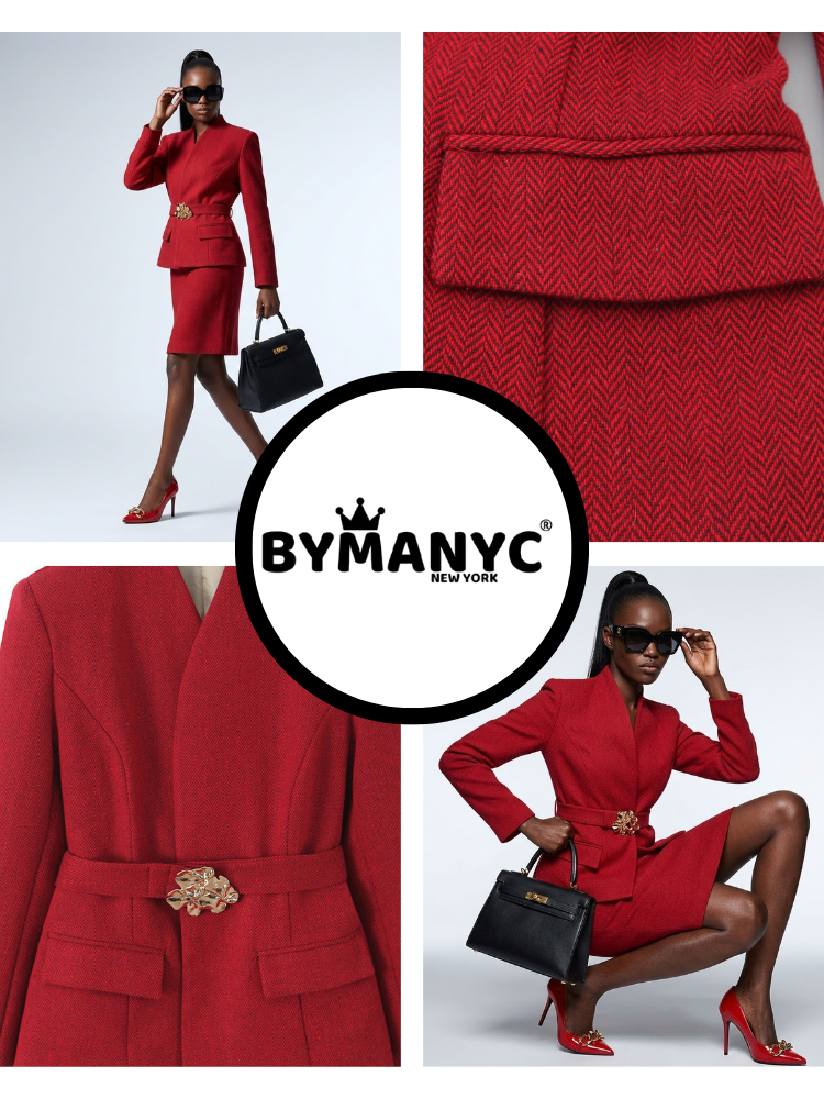Red BROADWAY Suit Jacket & Skirt Prêt-à-Porter BYMANYC ® New York-2