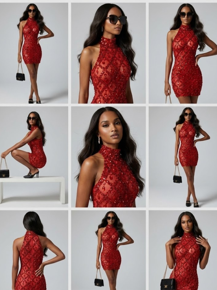 Red Mini Party Dress Times Square: Prêt-à-Porter Line BYMANYC ® New York-1