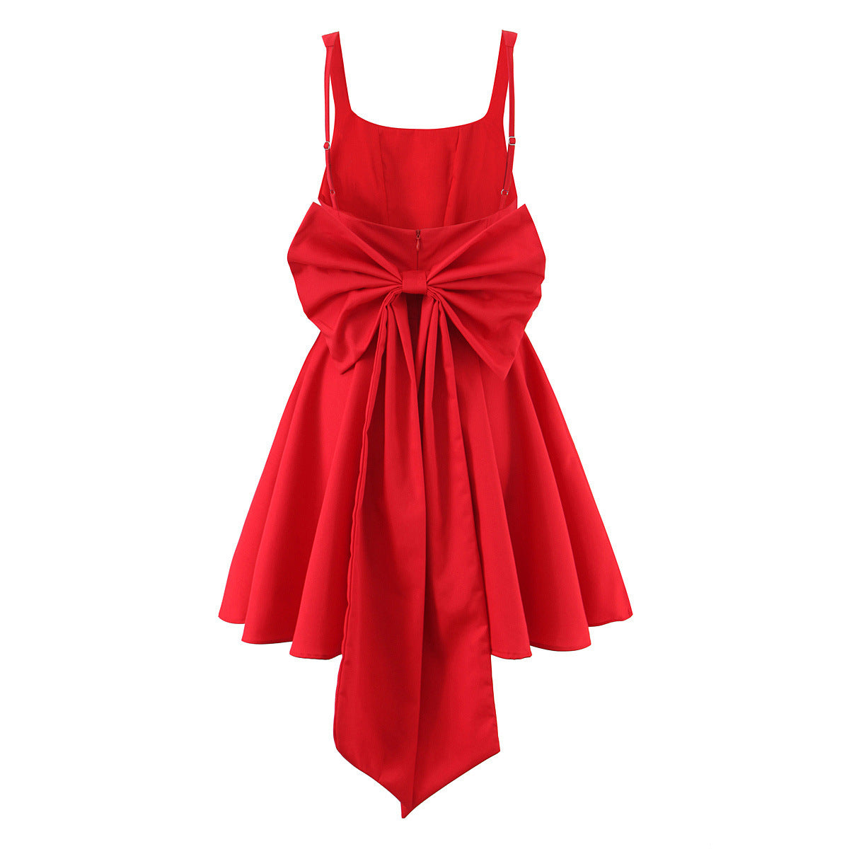 Red Sleeveless Mini Dress With Back Bow GRAMERCY New Collection FASHION BYMANYC ® New York-1