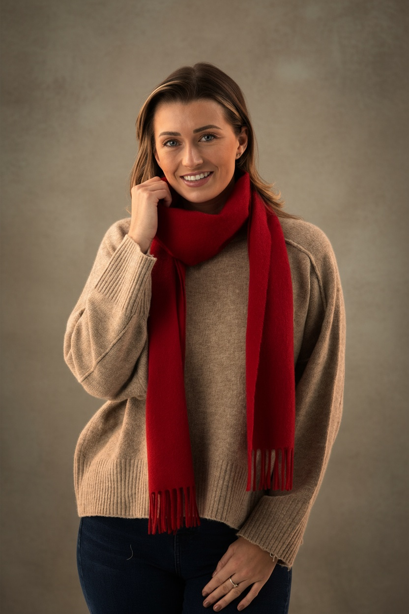 Red Cashmere Scarf-2