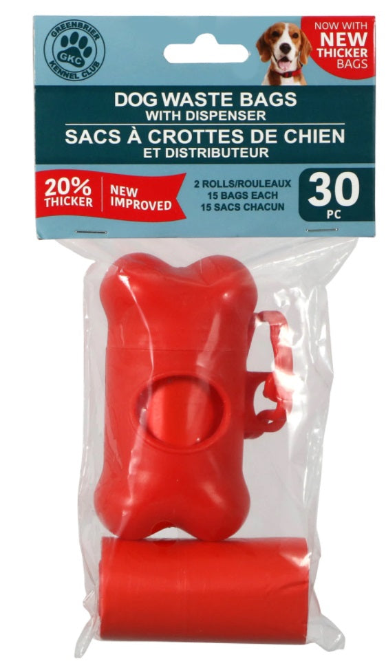 Dog Waste Bag Dispenser with (30) Refill Bags