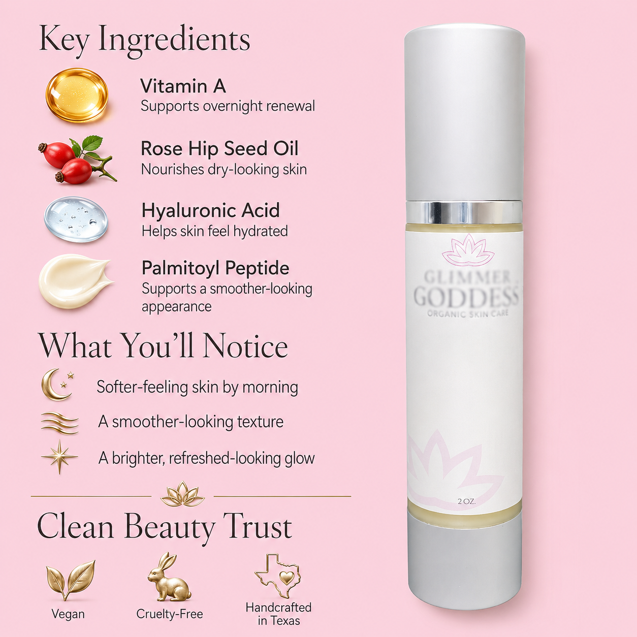 Organic Vitamin A Microcaps Night Cream – Brightening Anti-Aging Treatment