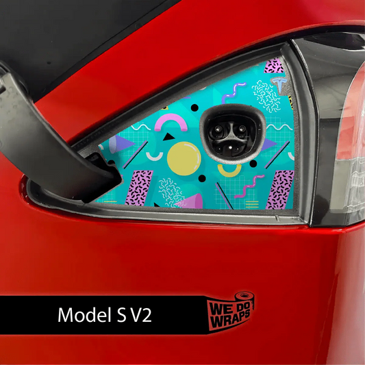 Retro Rewind Tesla Charge Port Wrap | Model S