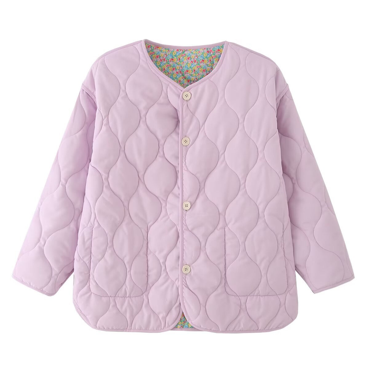 Reversible Quilted Lavender Floral Jacket HUDSON New Collection FASHION BYMANYC ® New York-1