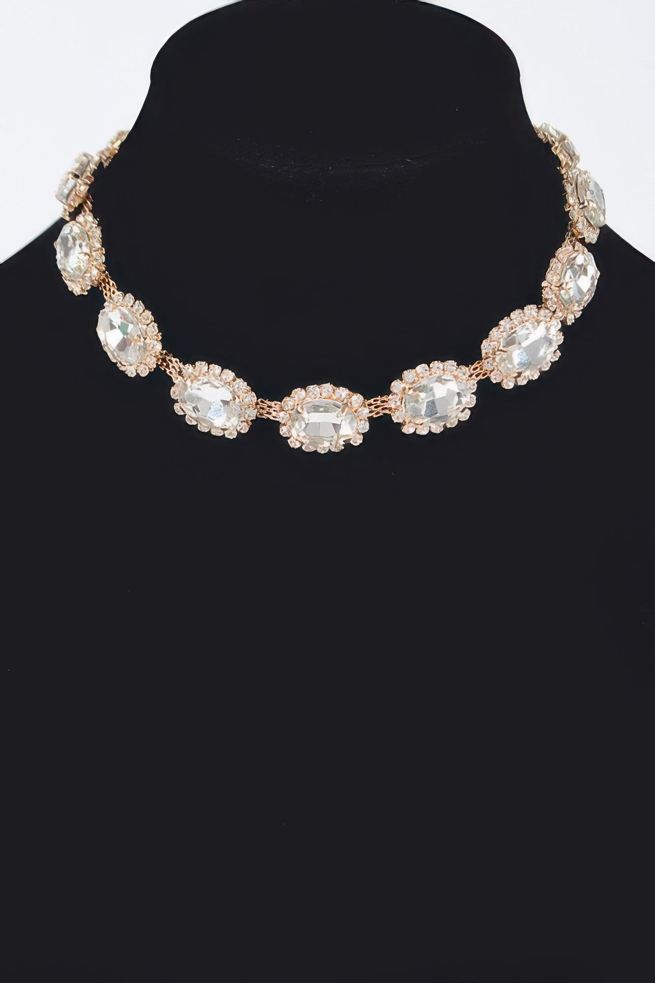 Rhinestone Oval Shape Necklace | Elegant BYMANYC ® New York Style-0