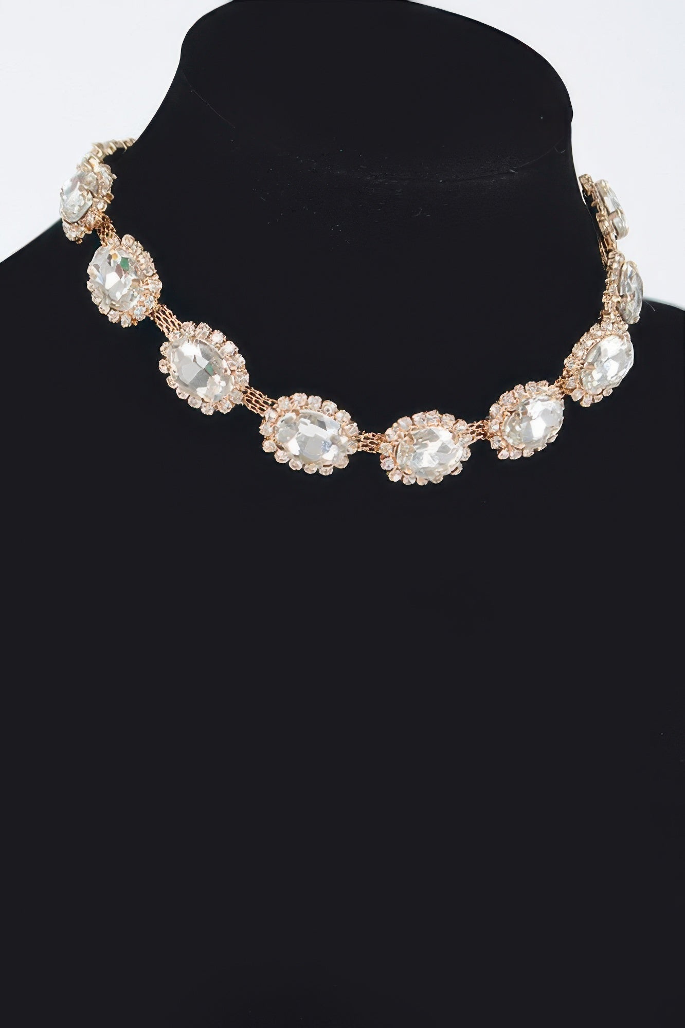 Rhinestone Oval Shape Necklace | Elegant BYMANYC ® New York Style-1