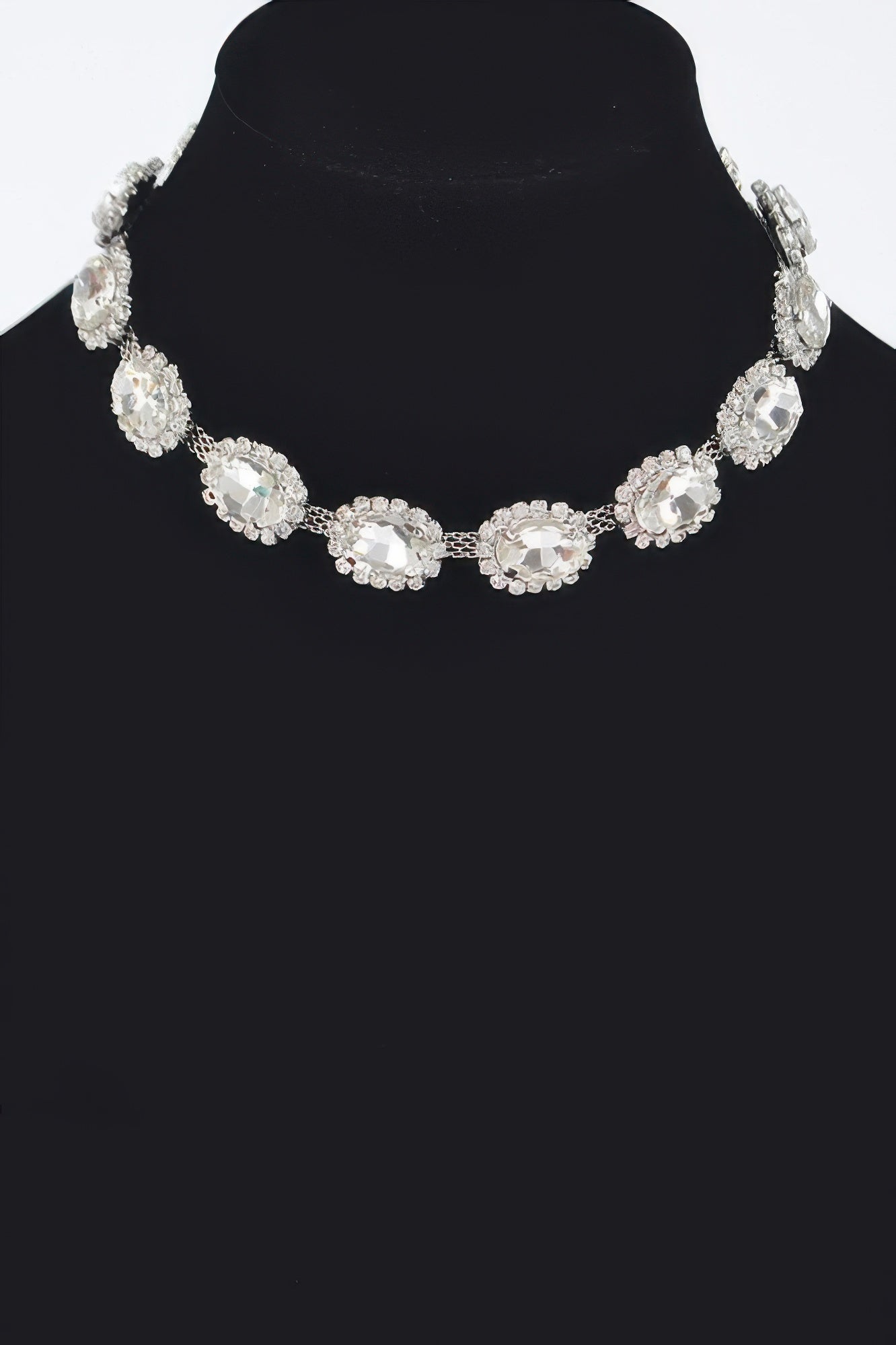 Rhinestone Oval Shape Necklace | Elegant BYMANYC ® New York Style-4