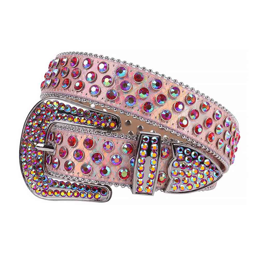 All Pink Rhinestone Belt-0