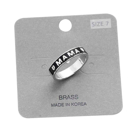Brass Metal Enamel Mama Ring