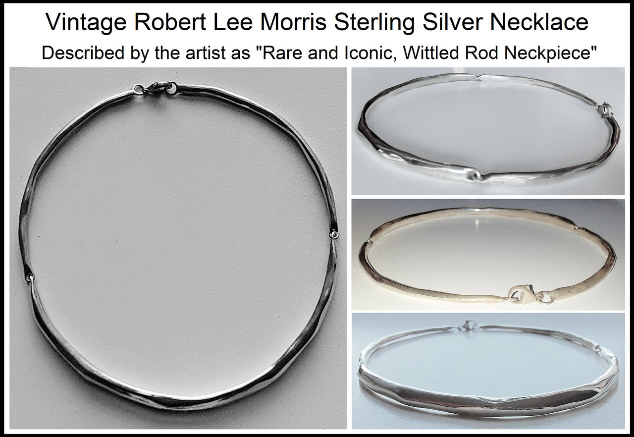 Vintage Robert Lee Morris Choker Necklace, Iconic & Rare Whittled Rod Neckpiece-Sterling Silver-0