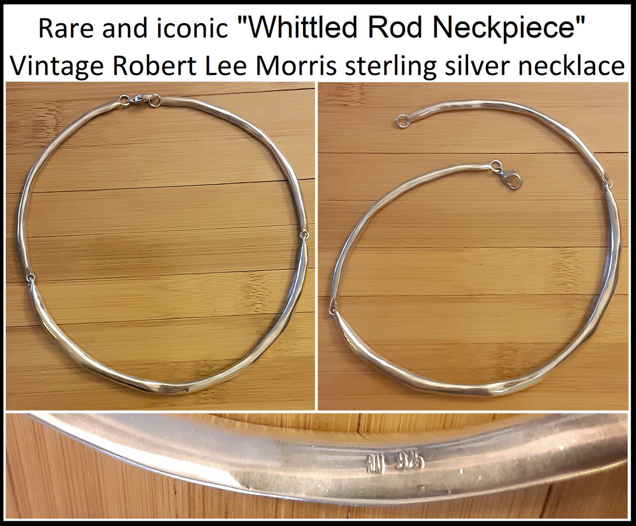 Vintage Robert Lee Morris Choker Necklace, Iconic & Rare Whittled Rod Neckpiece-Sterling Silver-2