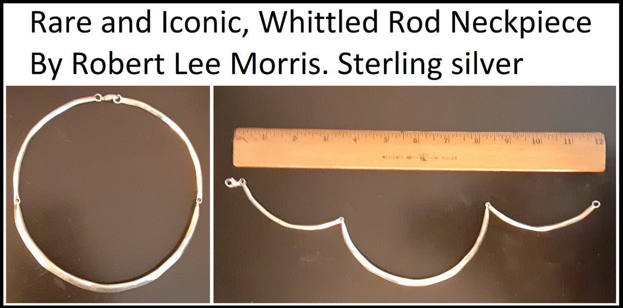 Vintage Robert Lee Morris Choker Necklace, Iconic & Rare Whittled Rod Neckpiece-Sterling Silver-4