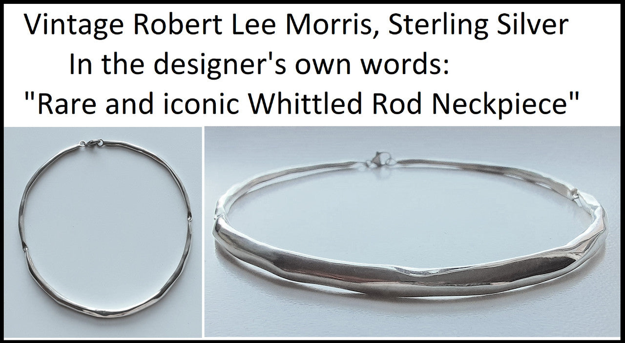 Vintage Robert Lee Morris Choker Necklace, Iconic & Rare Whittled Rod Neckpiece-Sterling Silver-9