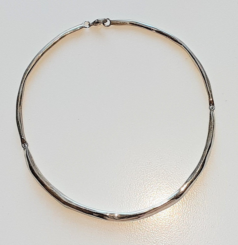 Vintage Robert Lee Morris Choker Necklace, Iconic & Rare Whittled Rod Neckpiece-Sterling Silver-1