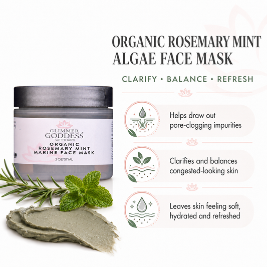 Organic Rosemary Mint Algae Face Mask for Acne & Rosacea