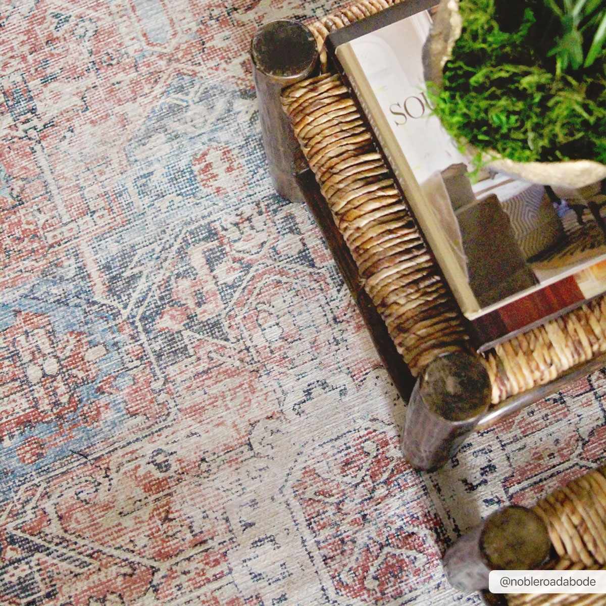 Rosman Distressed Washable Rug Area Rug-4
