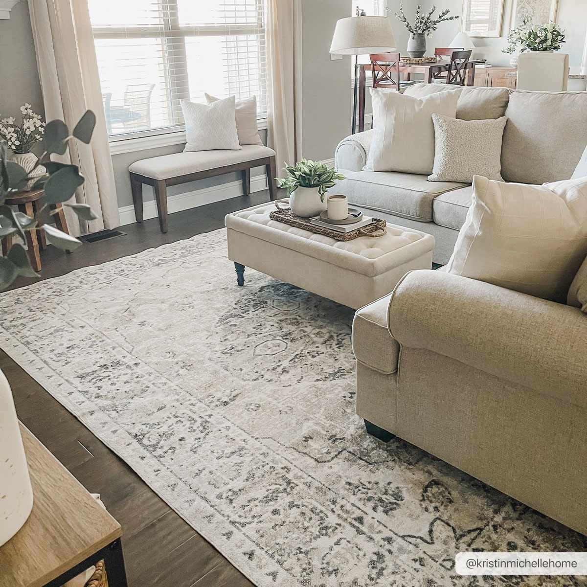 Rudo Blue Flat Pile Washable Rug-4