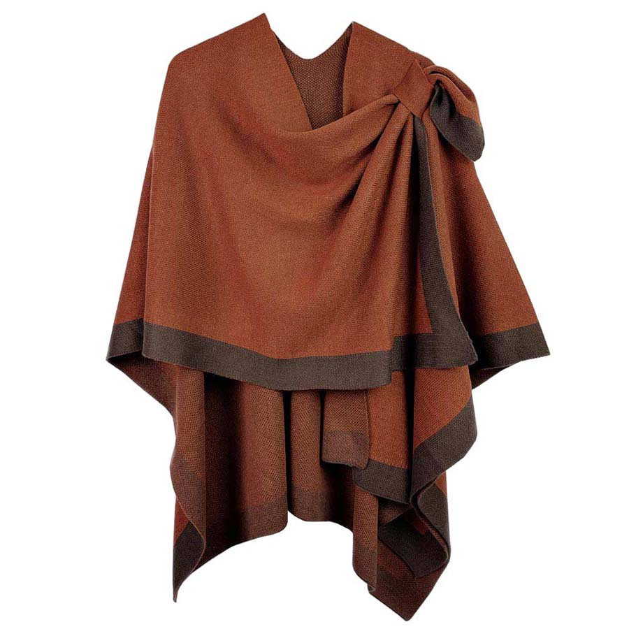 Bordered Ruana With Shoulder Strap