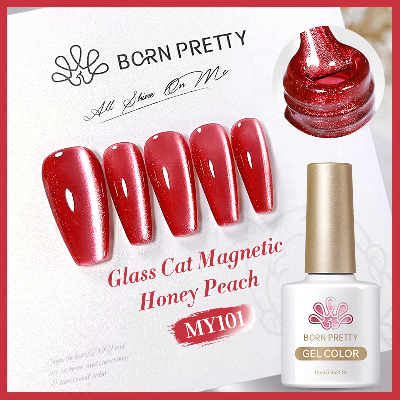 BORN PRETTY 10ml Rainbow Auroras Cat Magnetic Gel Nail Polish Holographics Nail Gel for Manicure Design Varnis Semi Permanent