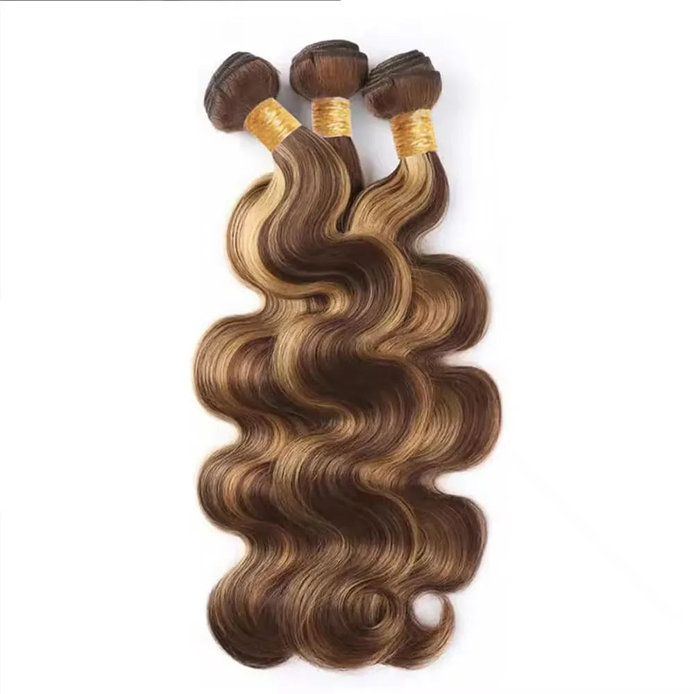 P4/27 Extension Brazilian Hair Weave Bundles 16-30 Inch Body Wave Bundles 100% Brazilian Human Hair Wig 180 Density For Women
