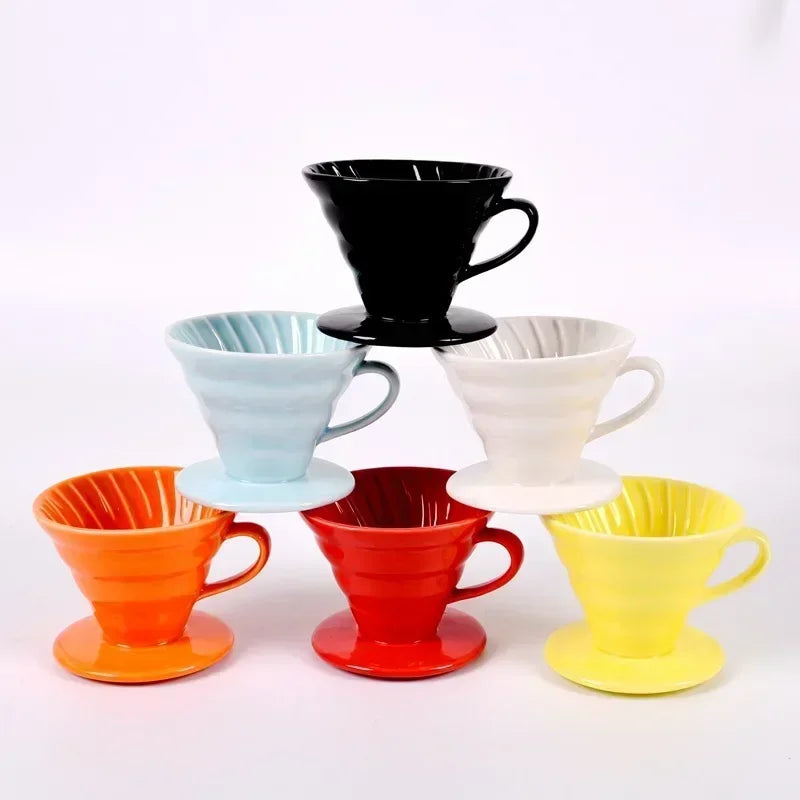 Ceramic Coffee Dripper – Engine-Style Pour Over (Reusable, 1–4 Cups)-0
