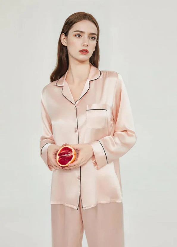 Women’s Mulberry Silk Pajama Set Long Sleeve Summer