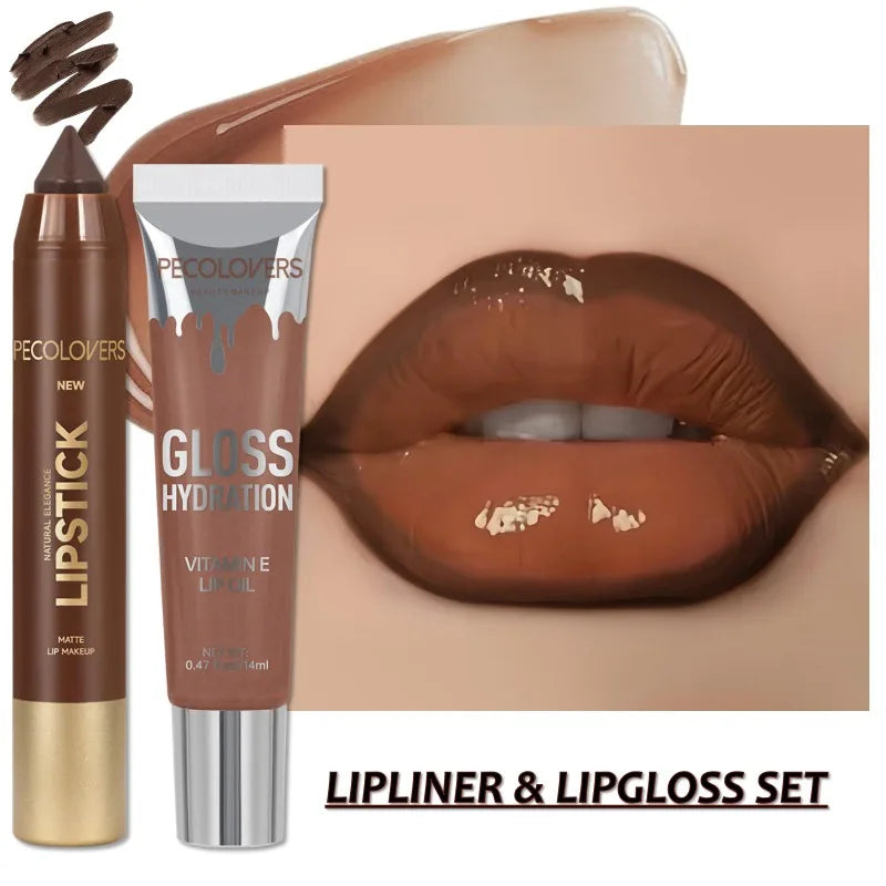 Lipstick Suit, Lip Liner with Lip Gloss, Depicts The Outline of The Lips, Naturally Moisturizes The Lips, and Lip Cosmetics