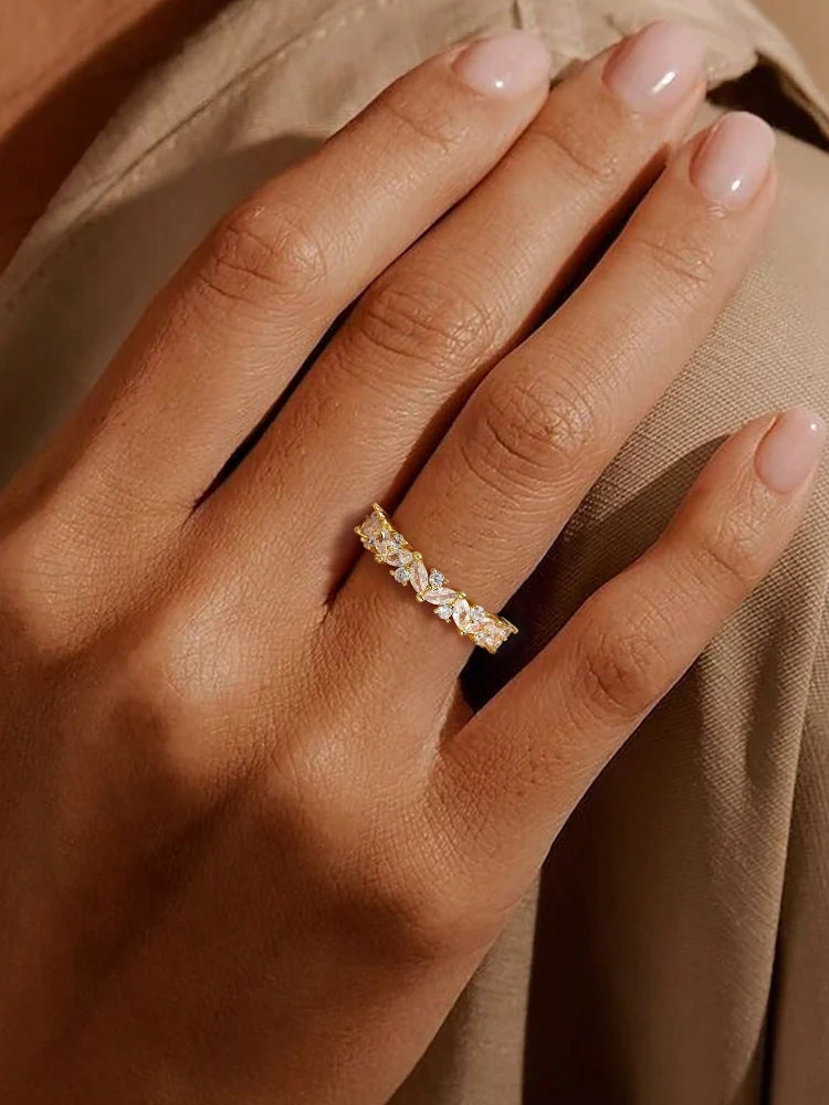 925 Sterling Silver Shiny Personalized Full Mariquesa Zircon Ring For Women Engagement Wedding Luxury High Quality Jewelry