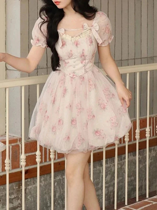 Coquette Summer Floral Mini Dress