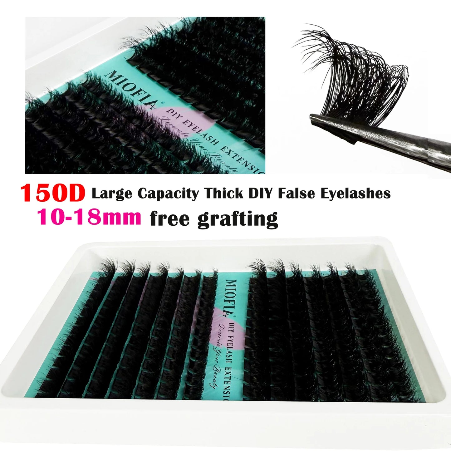 New 14/30 Rows DIY 5D Fluffy Lash Clusters 30D-150D Thick Eyelash Clusters Individual Lashes 10-18mm Cluster Eyelash Extension