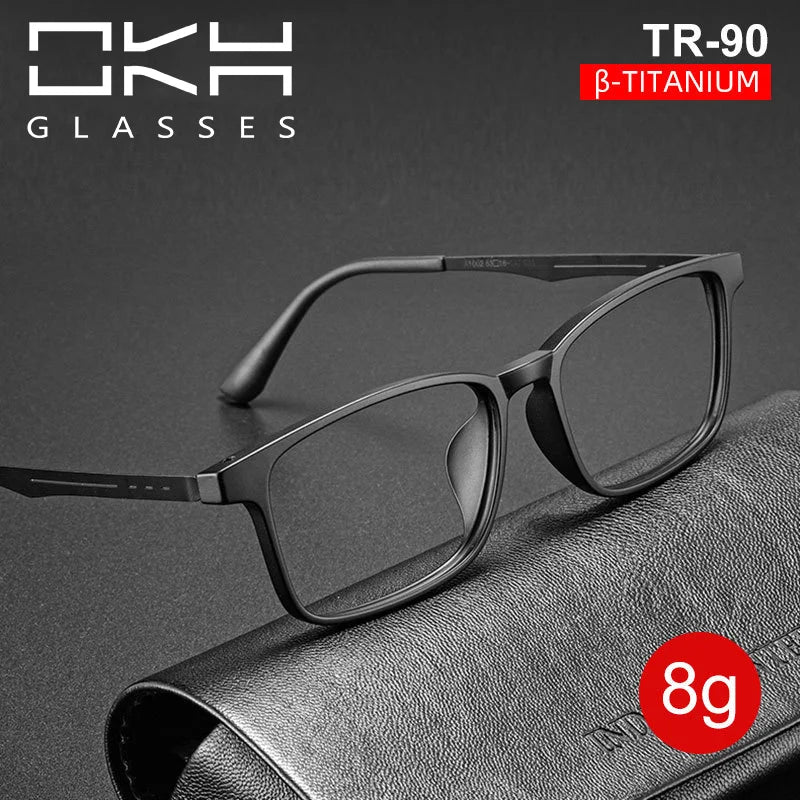 OKH UltraLight Pure Titanium Glasses Blue Light Blocking Reading Glasses Men Myopia Hyperopia Optical Glass Prescription Eyewear