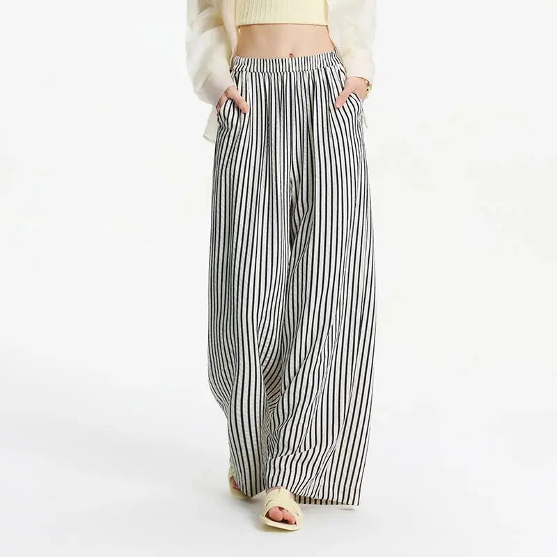 Women's Striped Wide Leg Pants