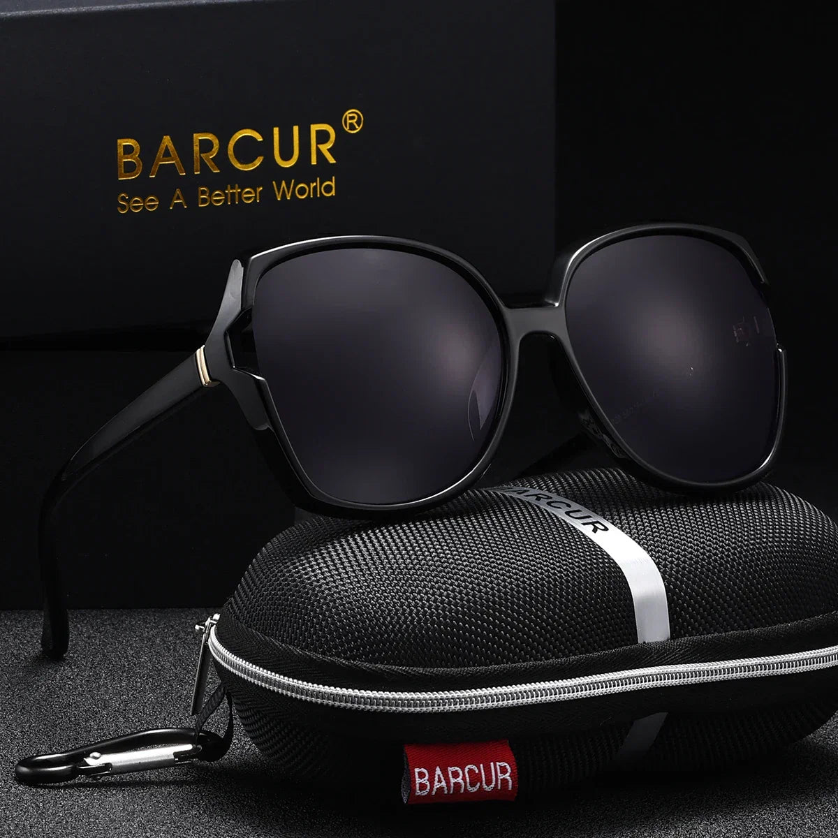 BARCUR Oversized Square Polarized Sunglasses for Women – Fashion Gradient Lens Summer Eyewear with UV400 Protection – Lightweight PC Comfortable Frame Trendy Street Style Shades for Summer Shopping Beach & Travel