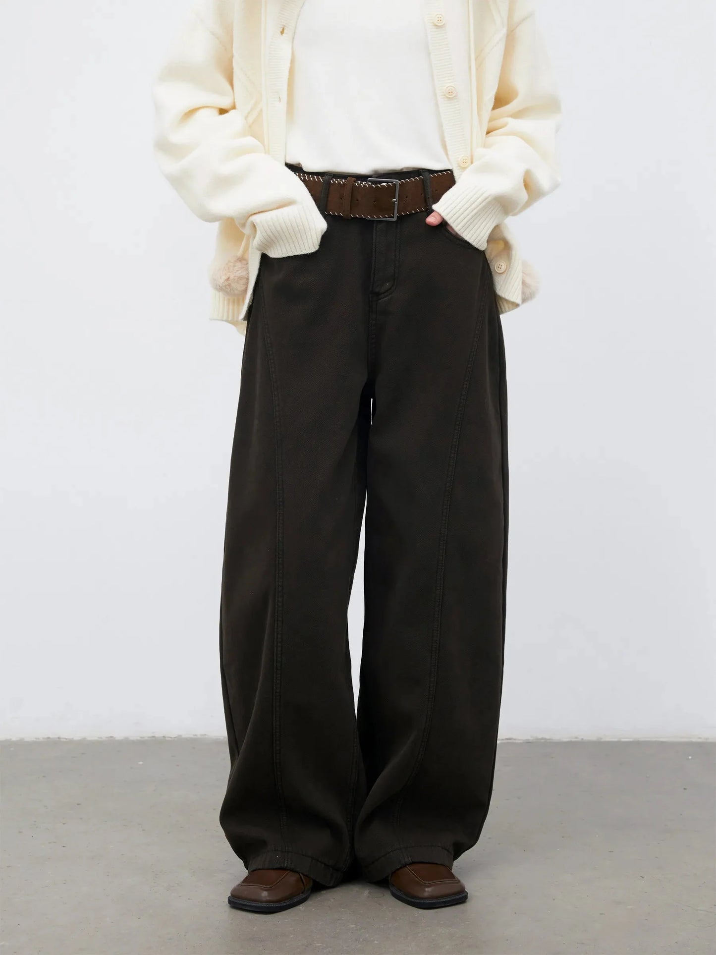 High Waist Wide Leg Jeans Retro Loose Fit Denim Pants