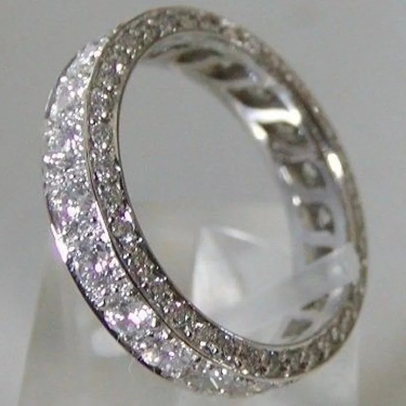 Handmade Promise Diamond ring 100% Real S925 Sterling Silver Engagement wedding band rings for women Bridal Finger Jewelry