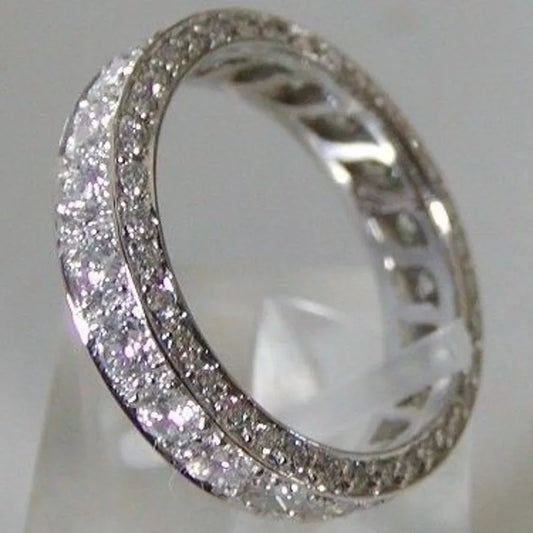 Handgemaakte Belofte Diamantring 100% Regte S925 Sterling Silwer Verlowingstrouringringe vir vroue Bruidsvingerjuwele