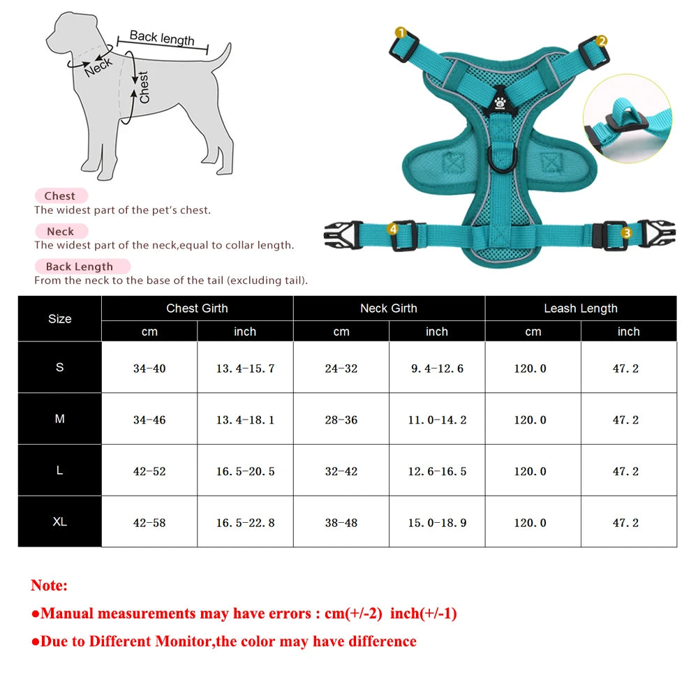 Cat Harness and Leash Set Escape Proof Reflective Outdoor Walking Kitten Vest Chest Strap For Dogs Cats Breathable Pet Harnesses