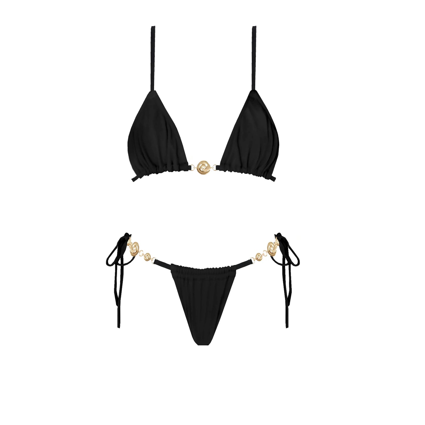 Black 3Pc Button Bikini Sexy Swimsuit Women 2026 New Swimwear Lace Skirt Swim Suit Push Up Bathingsuit Bandeau Biquini Beachwear