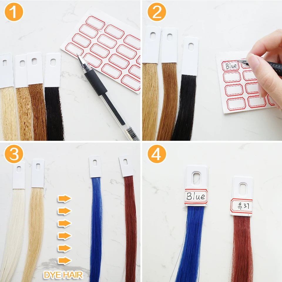 Hairdressing Salon Supplies Swatches Hair Rings for Braids Human Hair Paint Strands Color Ring for Painting Test Sample YOKAS