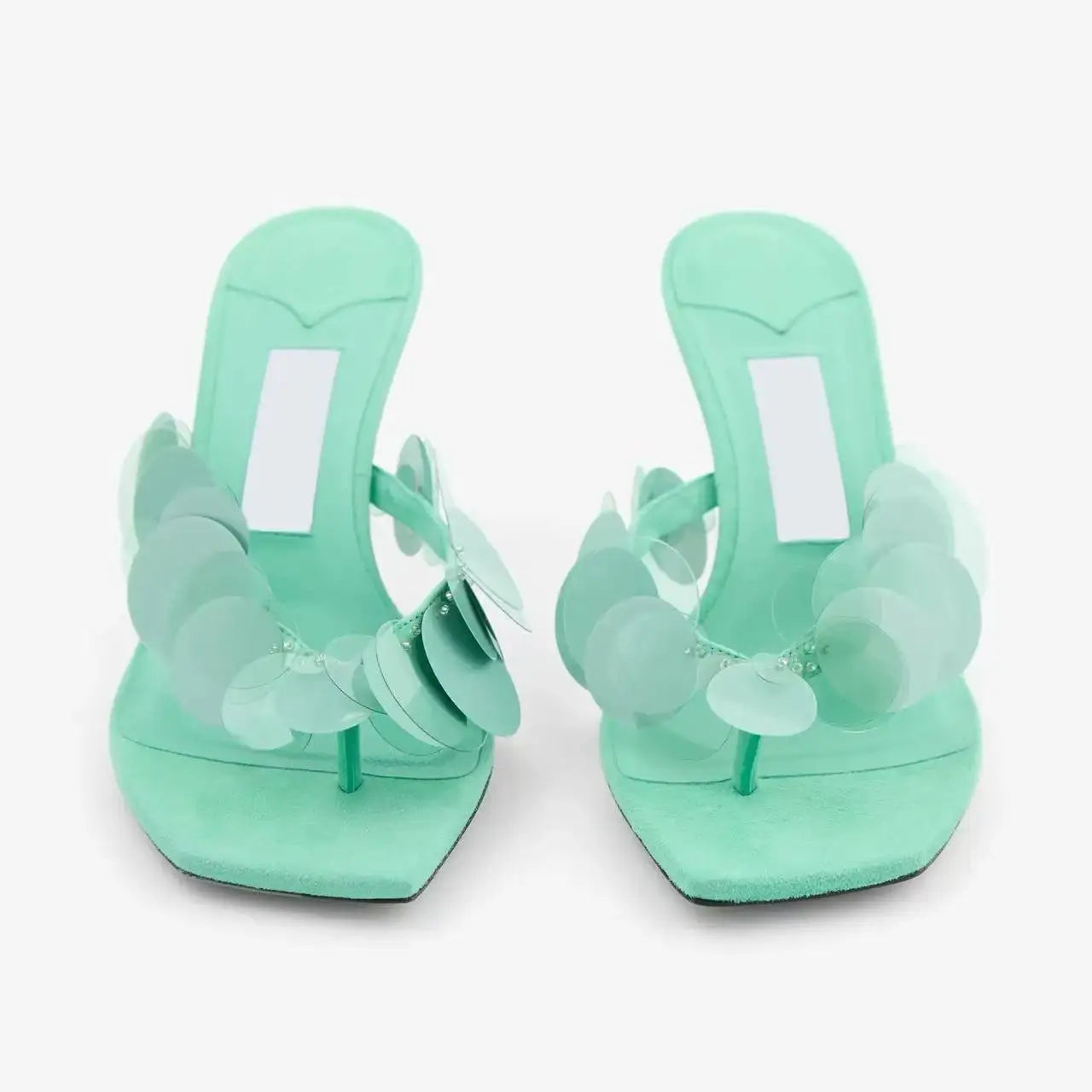 Aqua Green Suede Sandals for Women Shoes High Heels Zapatos Pumps