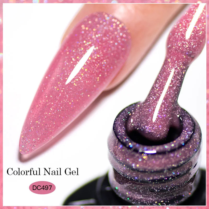 7ml Glitter Reflective Gel Nail Polish Sparkling Soak Off UV LED Gold Silver Black Pink Gel Polish Starter Kit For Home Salon