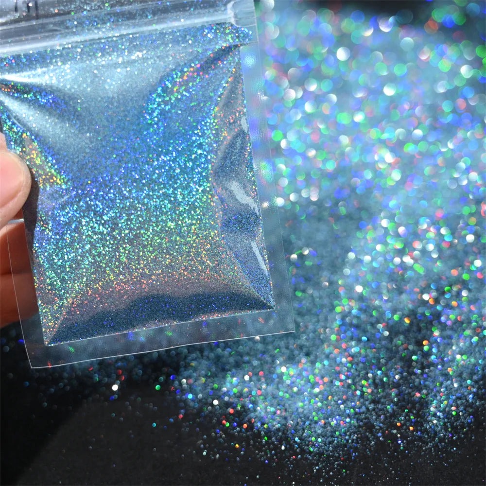 5g Laser Holographic Bulk Glitter Nail Shining Sparkly Pigment Loose Fine Glitter Reflective Gel Polish Accessories Nail Powder