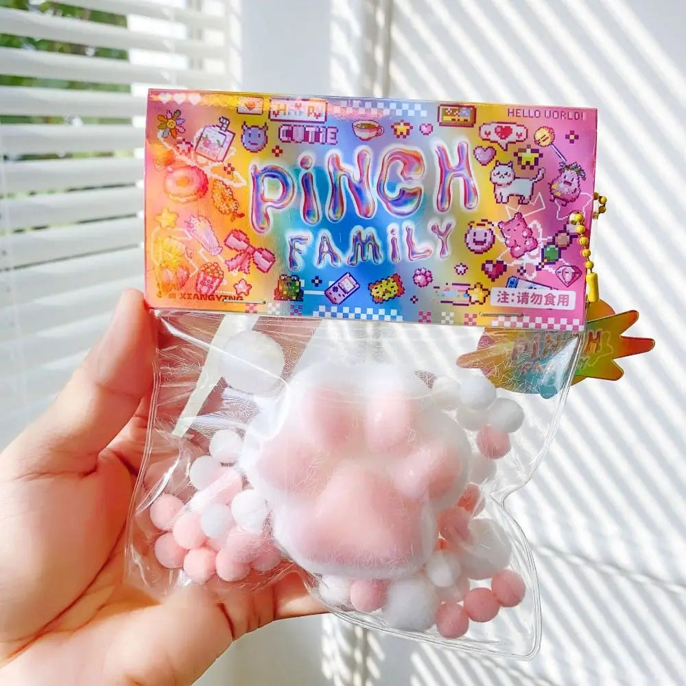 Mini Cat Paw Squeeze Toy | Silicone Pinch Decompression Toy