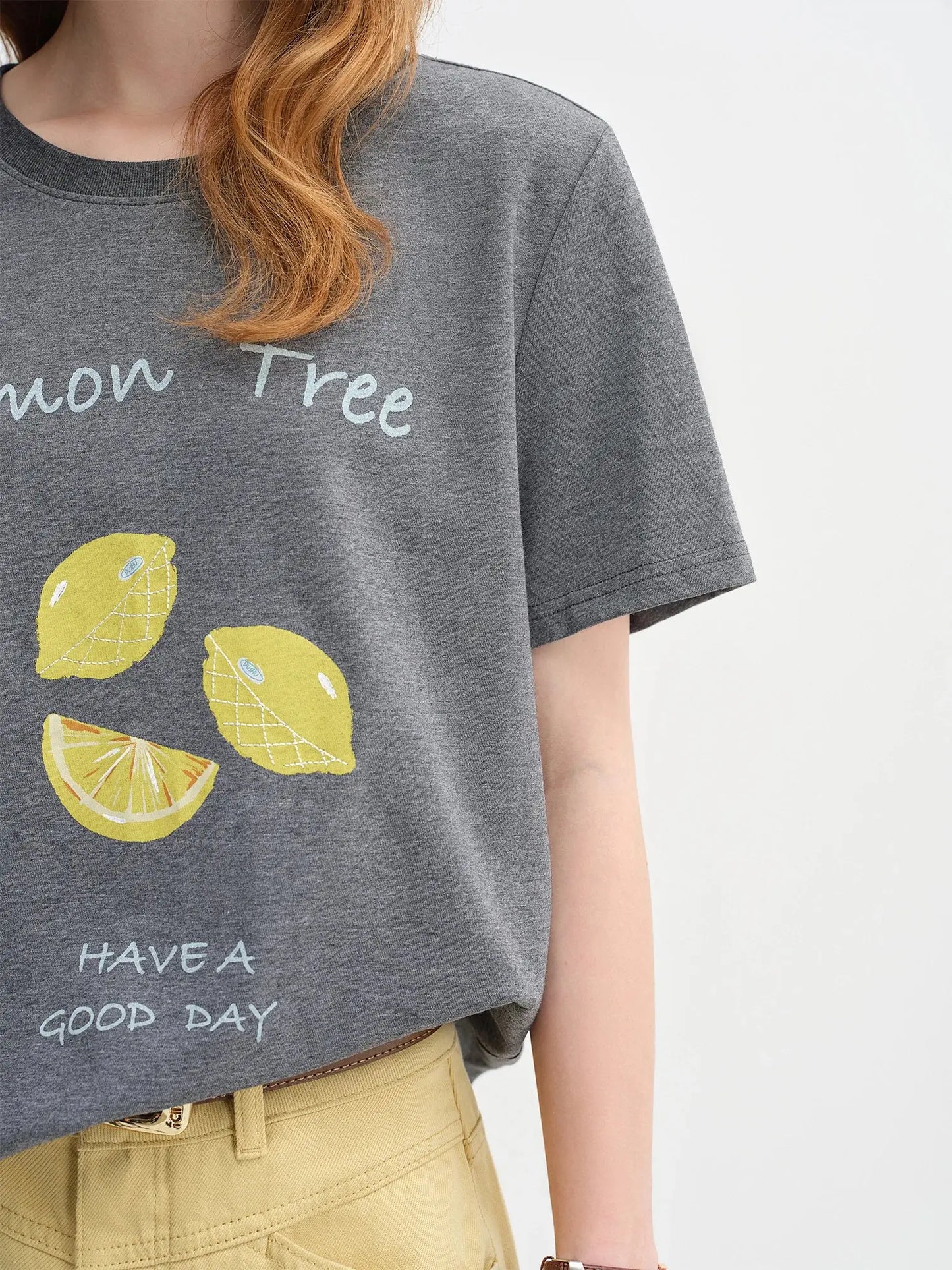 Women’s Fruit Print Cotton T-Shirt | Loose Straight Fit