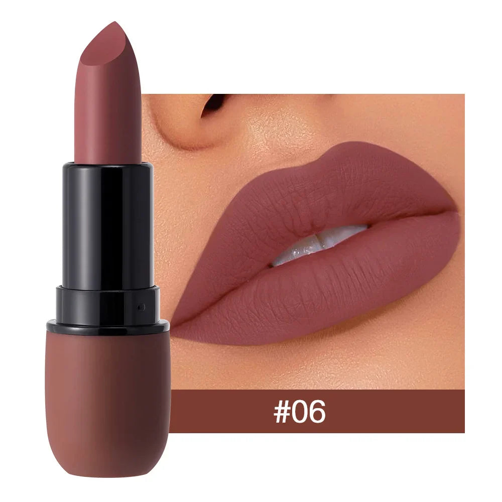 6-Color Matte Lipstick: Velvet Lip Color, Smooth, Waterproof, Long-Lasting Color Lip Makeup-9