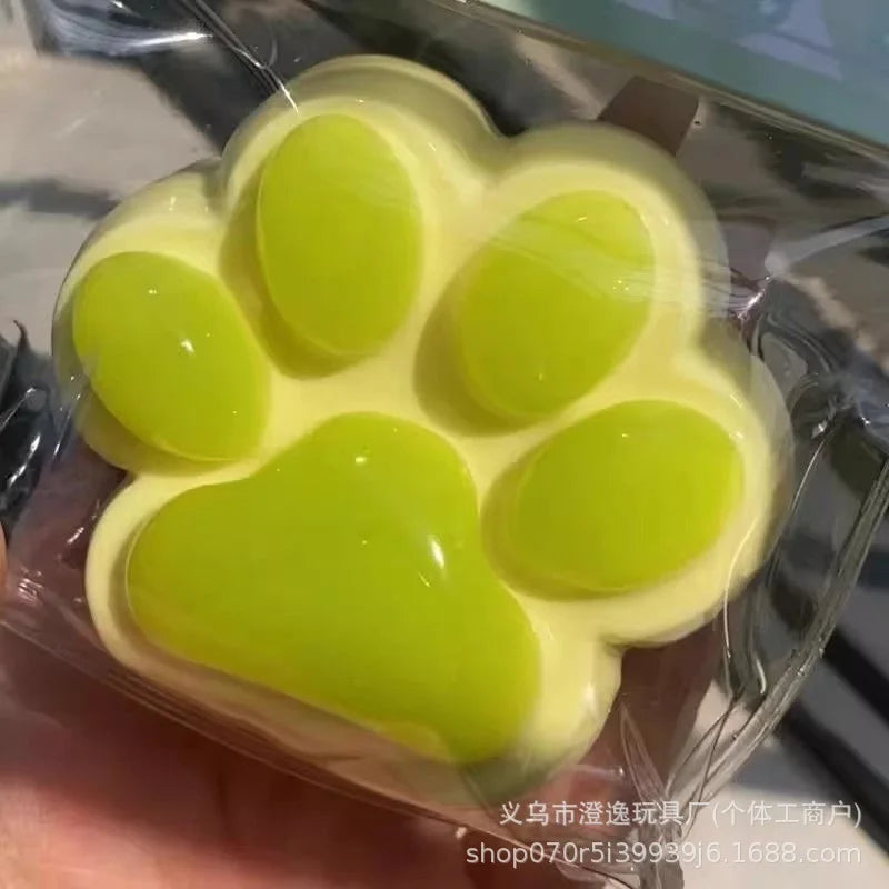 Rainbow Cat Paw Squishy Toy | Three Color Slow Rebound Stress Relief Fidget Toy